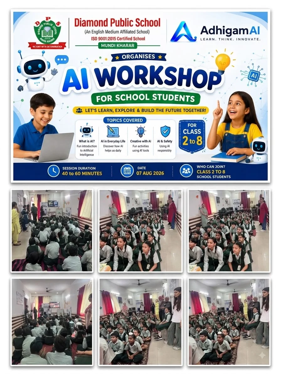 🤖✨ AI Sparks at Diamond Public School 🚀 Igniting Young Minds for a Smarter Tomorrow! 🌟